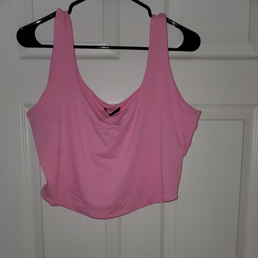 Plus size Pink Crop Top